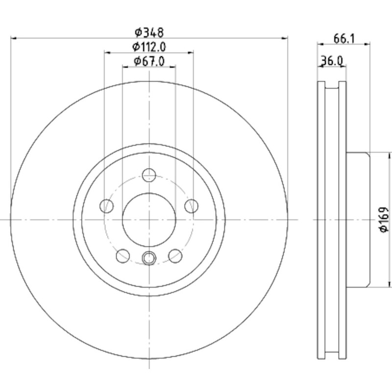 Hella Pagid 355133591 Disc Brake Rotor For Select 16-22 BMW Models