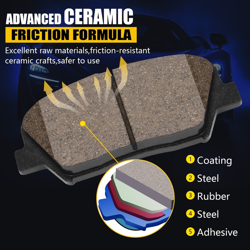 Front Disc Brake Rotors + Ceramic Brake Pads for Hyundai Santa Fe Kia Sorento - gallery