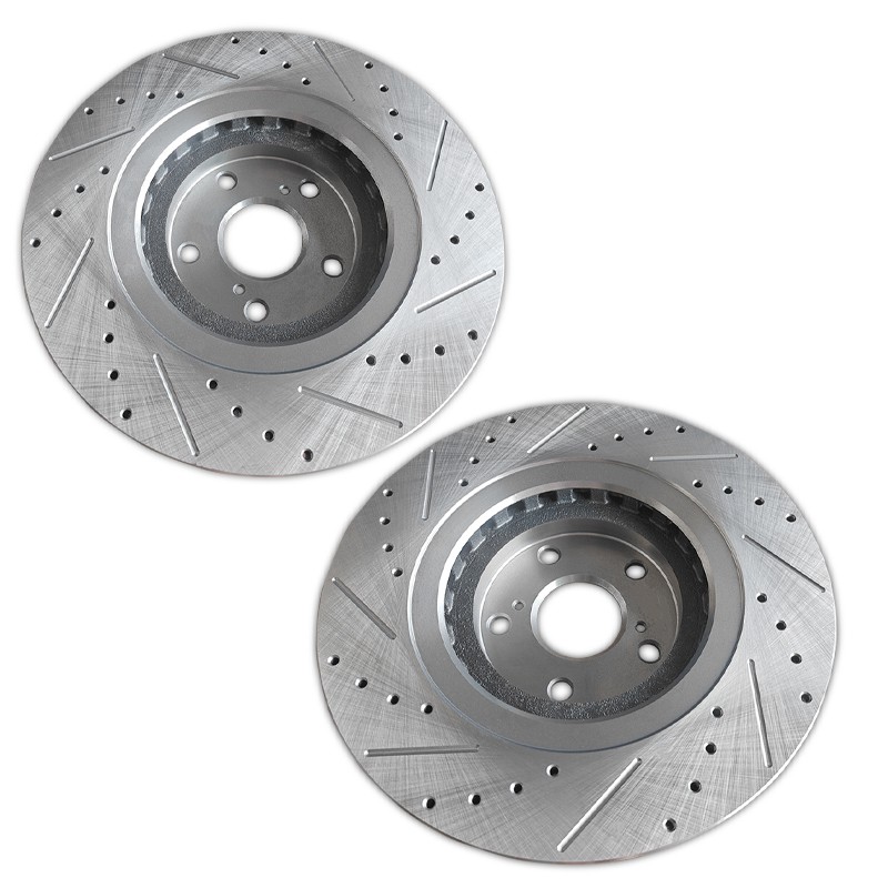 2pcs Front Drilled Slotted Brake Rotor Fit Toyota Sienna Highlander RX350 RX450h gallery