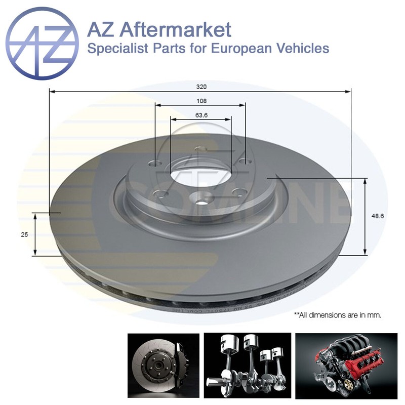 Fits Ford Kuga Transit Connect Focus Tourneo Volvo V40 AZ Front Brake Disc #1