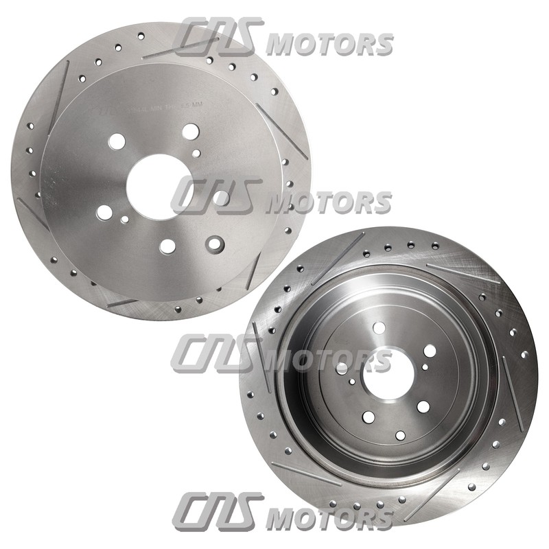 Rear Drilled Brake Rotors For Toyota Sienna Highlander Lexus RX350 RX450H 31544 gallery