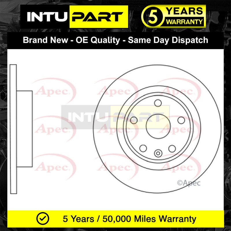 Fits Vauxhall Astra 2009-2015 Mokka 2012-2020 IntuPart Rear Brake Disc 13502136