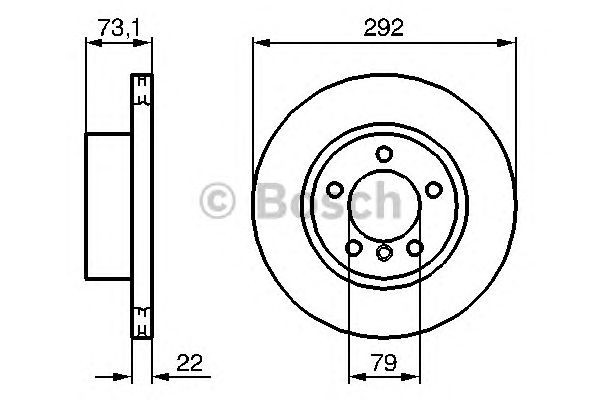 Bosch Brake Disc Front Diameter 292mm 79mm Vented 22mm With Screws 0986479214 gallery