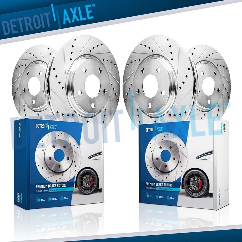 Front Rear Drilled Slotted Disc Brake Rotors for 2009 2010 2011 Nissan Murano