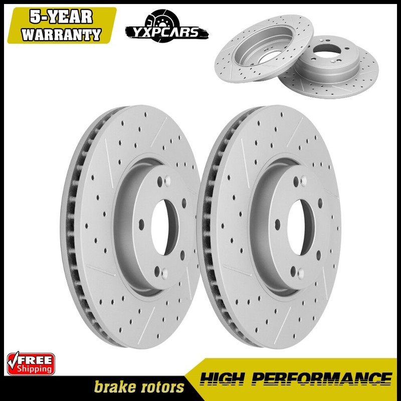 Front & Rear Disc Brake Rotors for 2005 -2009 2010 2011 2012 2013 Hyundai Sonata