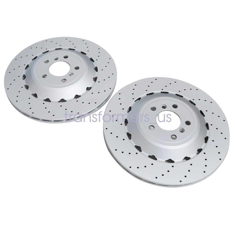 For BMW F06 F10 F13 M5 Pair Set Rear Vented & Drilled Disc Brake Rotors gallery