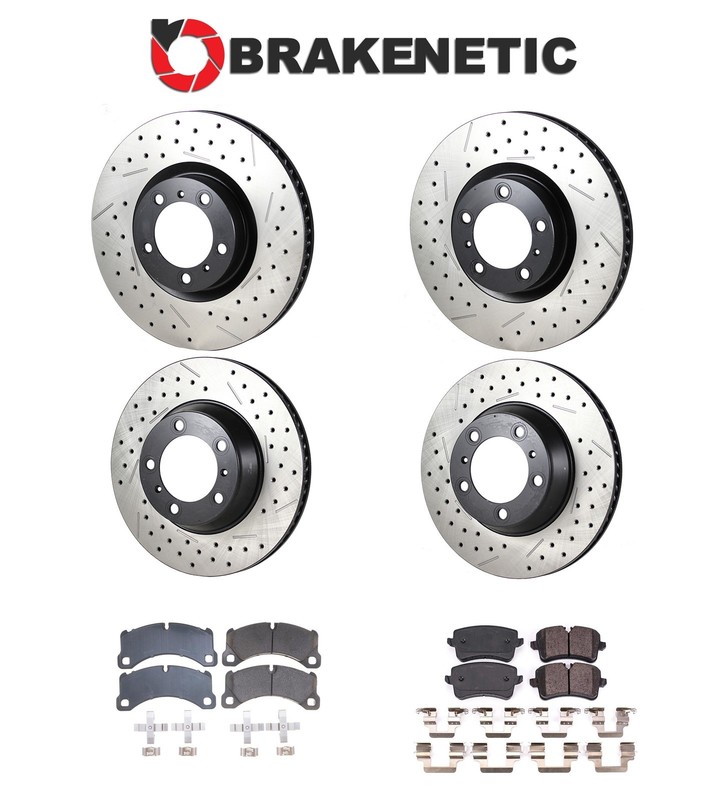 F&R BRAKENETIC Premium Drill Slot Brake Rotors + Ceramic Pads 56.37104.11