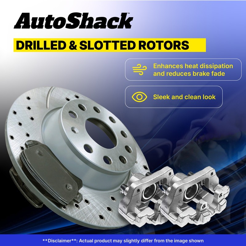 Rear Drilled Slotted Brake Rotors Pad Caliper for Chevy, Silverado 2500 HD 01-10 gallery