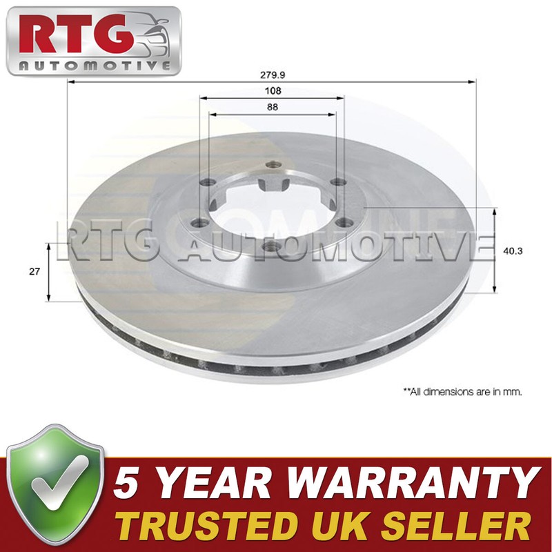 Front Brake Disc Fits Isuzu D-Max Rodeo 1.9 D 2.5 CRDi 3.0 + Other Models #1