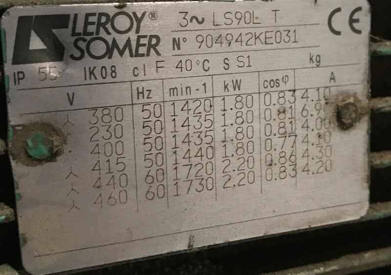 Leroy Somer Compressor Motor Ls90L Ip55 Ik08 904942Ke031 gallery