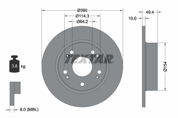 Textar 92144603 Brake Disc for Honda gallery