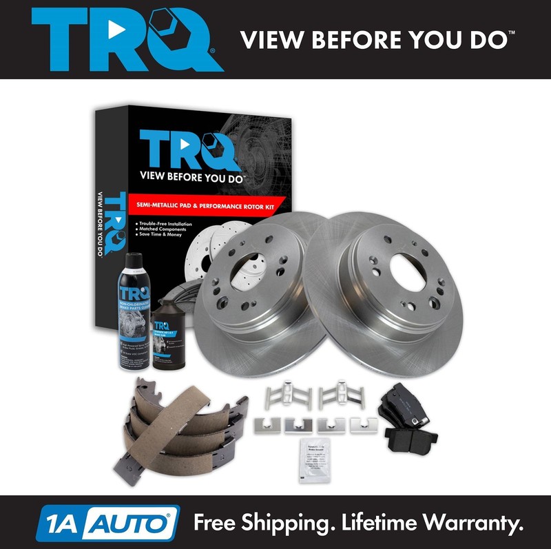 TRQ Rear Brake Pad & Rotor Kit Fits 2002-2004 Honda
