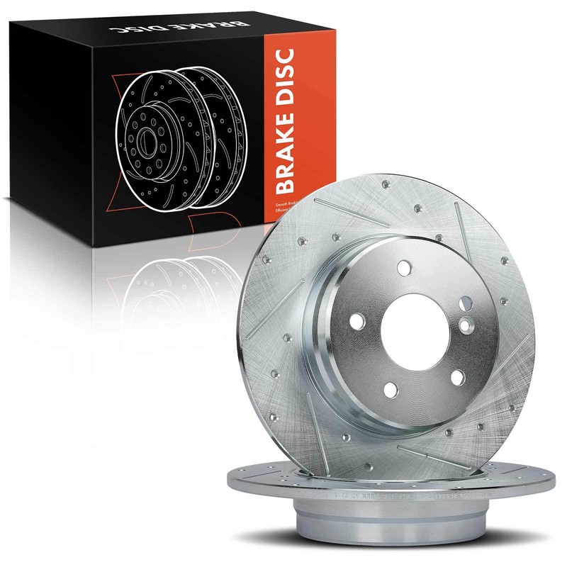 Drilled & Slotted Brake Rotors for Mercedes-Benz W203 C230 C240 C350 Rear Side gallery