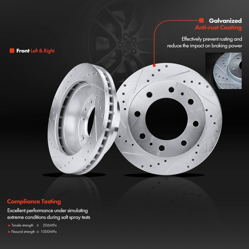 12Pcs Drilled Brake Rotor & Ceramic Pad for Chevrolet Silverado 2500 GMC Hummer gallery