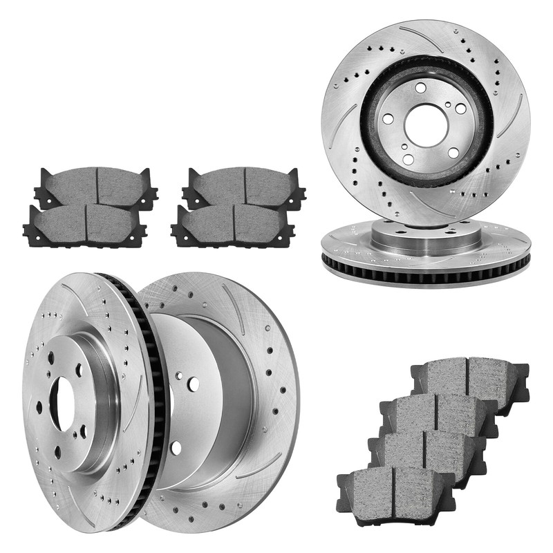 11.7in Front & 11.1in Rear Disc Rotors Brake Pads for Lexus ES350 2007-2021 3.5L gallery