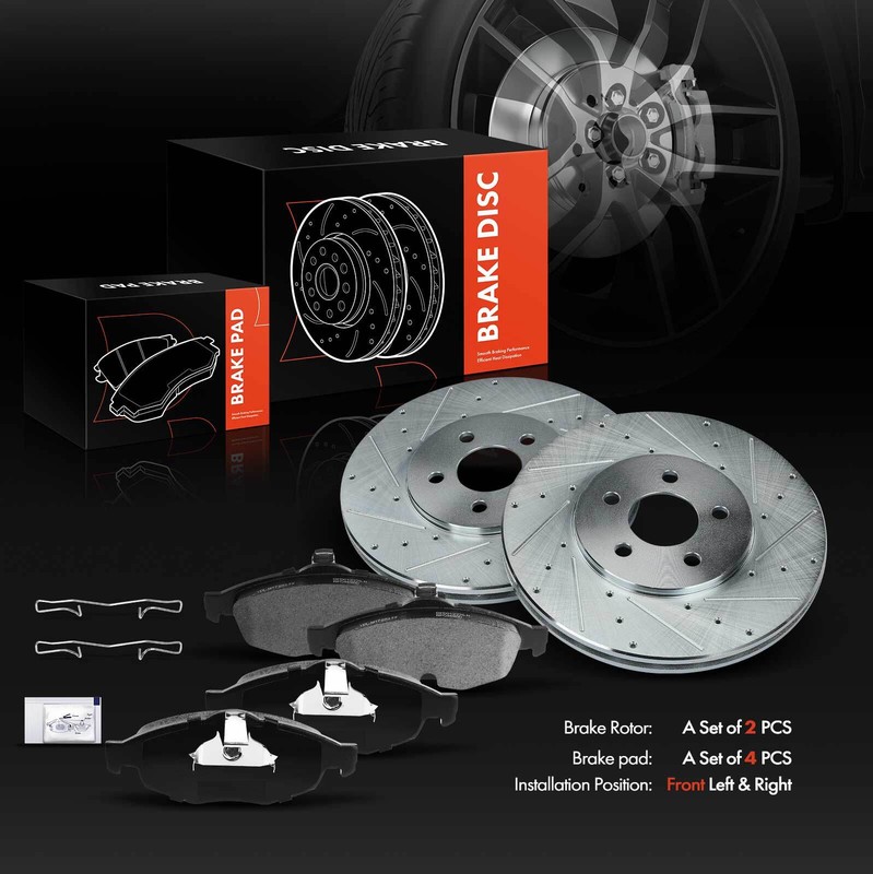 Front Drilled Brake Rotors & Ceramic Brake Pads for Chrysler Sebring Dodge 01-06 gallery