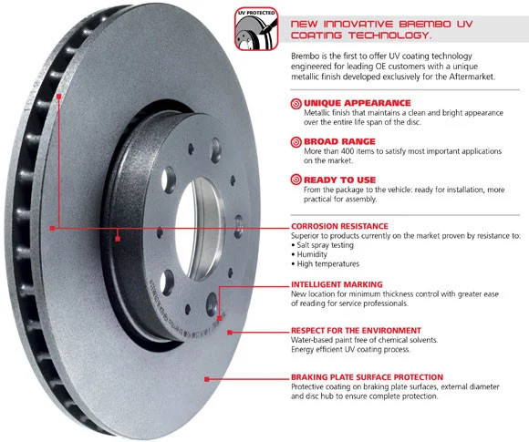 For Lexus IS F 08-14 Brembo UV Coated Series Drilled Vented Front Brake Rotor gallery