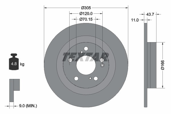 Textar 92308403 Brake Disc for Honda gallery