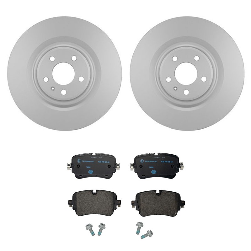 Hella Rear Rotors Low-Met Disc Brake Pad Kit For A8 Quattro Q7 Q8 S7 SQ7 SQ8