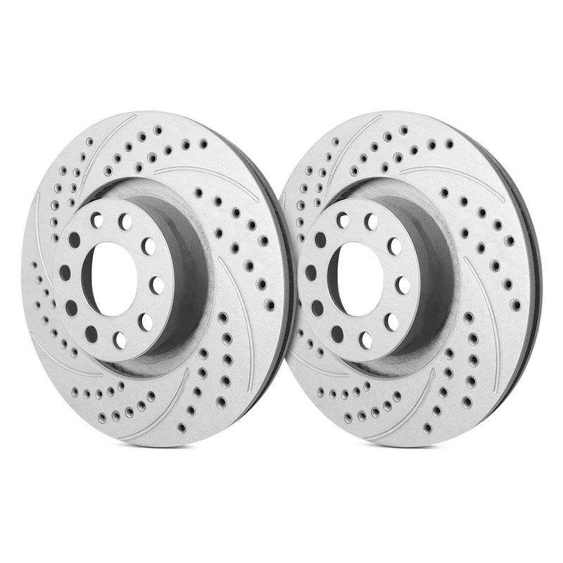 For Nissan Pathfinder 05-12 Double Drilled & Slotted 1-Piece Rear Brake Rotors