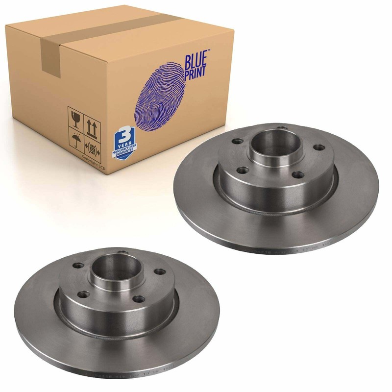 Pair of Rear Brake Disc Fits Vauxhall Vivaro A Renault Trafi Blue Print ADZ94318