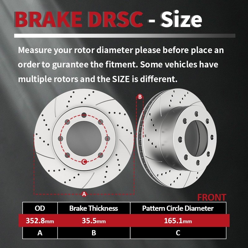 Front Brake Rotors Pads fit for Dodge Ram 3500 2003-2008 Drilled Slotted Brakes gallery