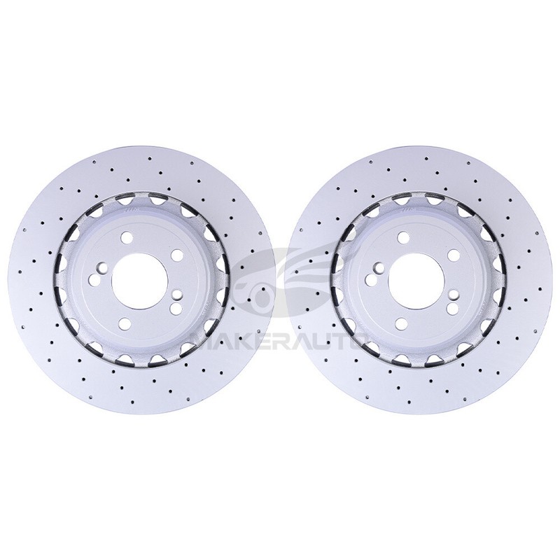 Rear Left+Right Brake Drilled Disc Rotors For BMW F85 F86 X5 X6 M Pair gallery