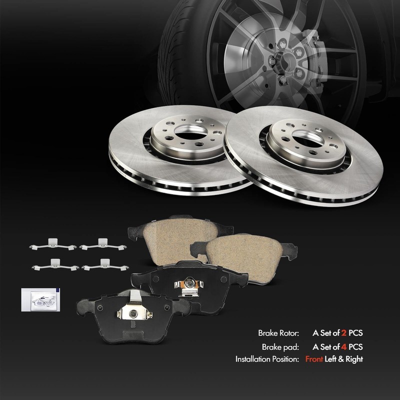 6x Front Side Disc Brake Rotors & Ceramic Brake Pads for Volvo XC90 2003-2014 gallery