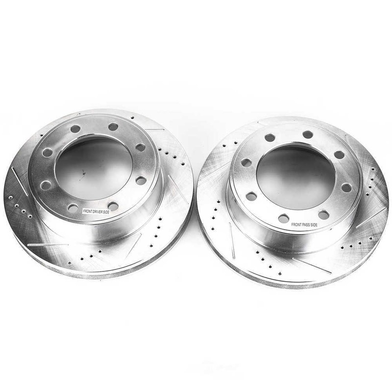 Disc Brake Rotor Set-Front Drilled, Slotted and Zinc Plated Brake Rotor Pair