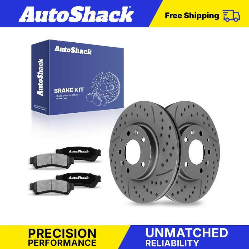 Front Drilled Slotted Brake Rotors Ceramic Pads for 2006-2012 Ford Fusion