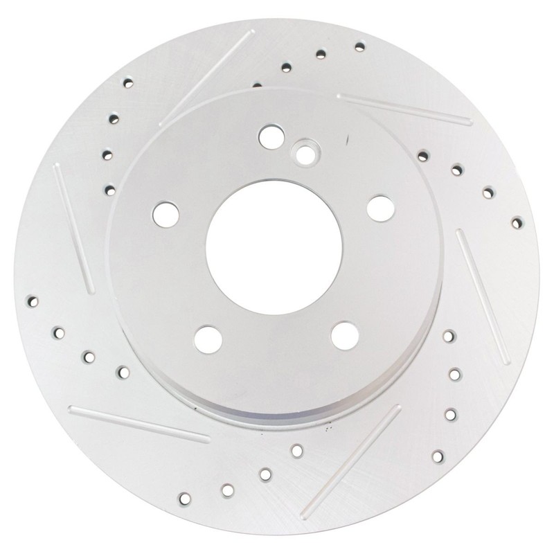 Performance Brake Rotor Drilled Slotted Rear Coated Pair for Mercedes gallery