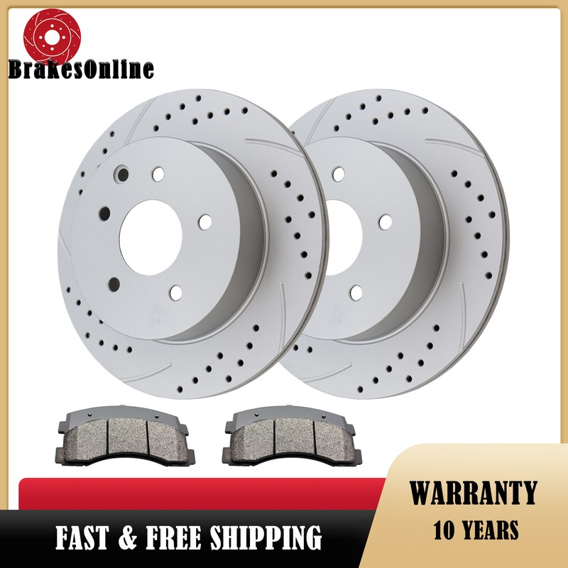 ​292mm Rear Brake Rotors Pads for Nissan Rouge 2008-2019 Drilled Slotted Brakes