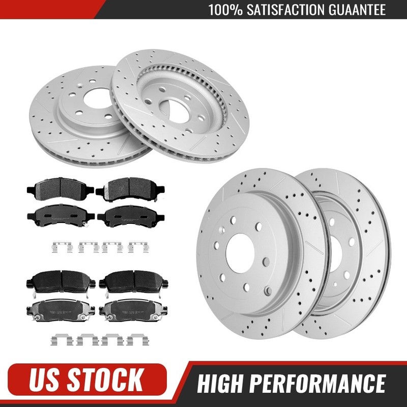325mm Front 331mm Rear Disc Rotors Brake Pads For Enclave 08-17 Traverse Acadia
