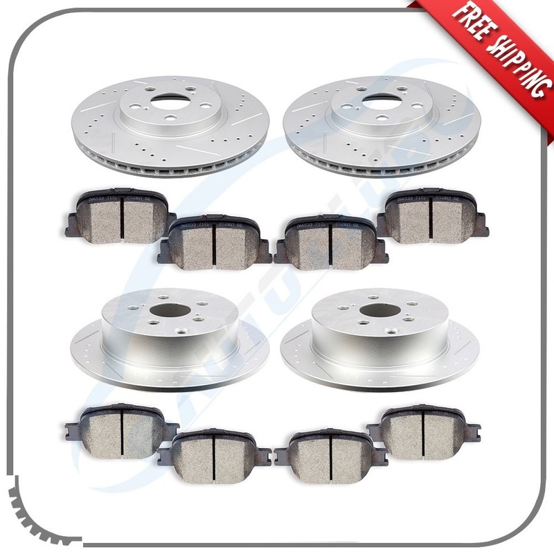Front Rear Brake Rotors Ceramic Pads For 2005 2006 2007 2008 2009 2010 Scion TC