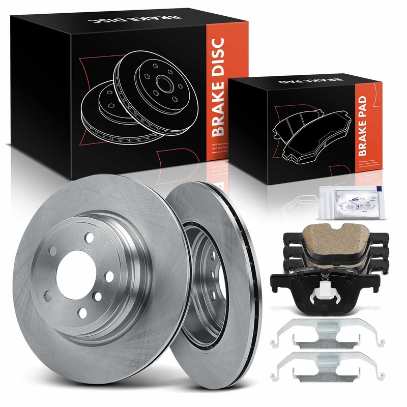 Disc Brake Rotors + Ceramic Brake Pads for BMW 330i xDrive 428i Gran Coupe Rear