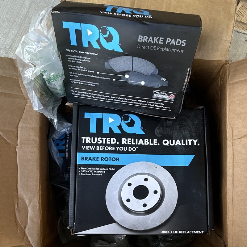 2013 Jetta Tdi Brake Set. Oem Replacement. TRQ Brand Rotors And Ceramic Pads