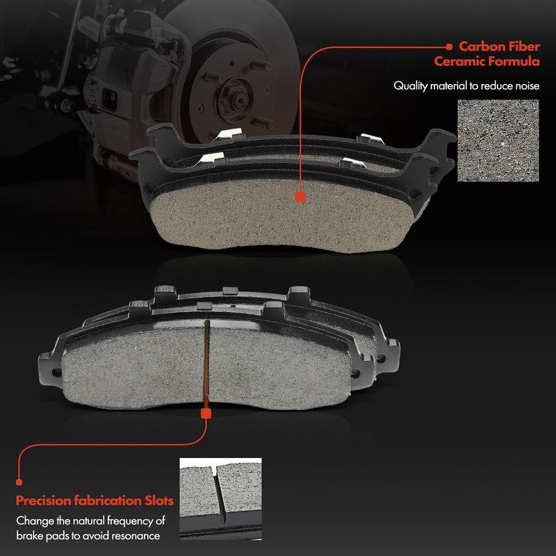 Front & Rear Disc Brake Rotors and Ceramic Brake Pads for Ford F-150 2000-2003 gallery