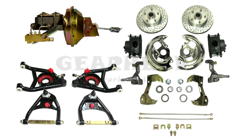 FOR 1964-1972 CHEVELLE FRONT DISC BRAKE CONVERSION KIT+ TUBULAR CONTROL ARMS