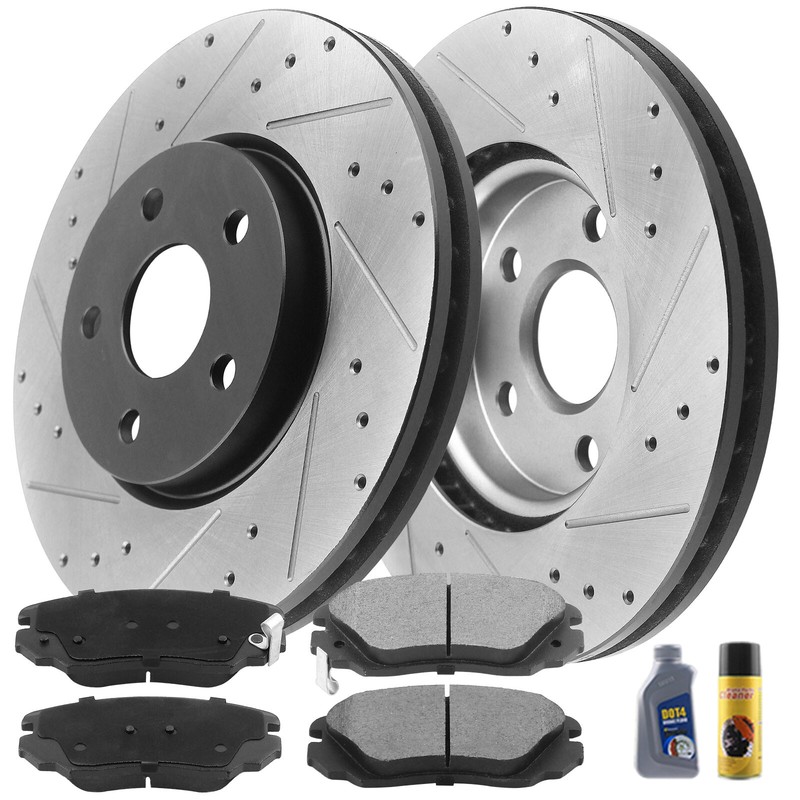 REAR Drilled Disc Rotors Brake Pads for Chevy Equinox GMC Terrain U CA S28