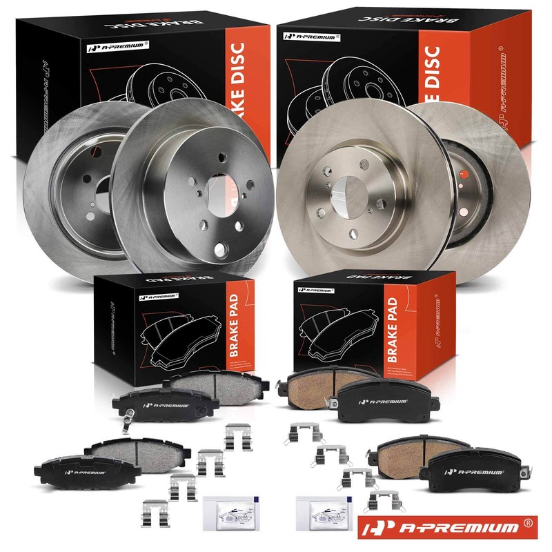 A-Premium Front & Rear Disc Brake Rotors & Ceramic Pads for Subaru Impreza 17-19