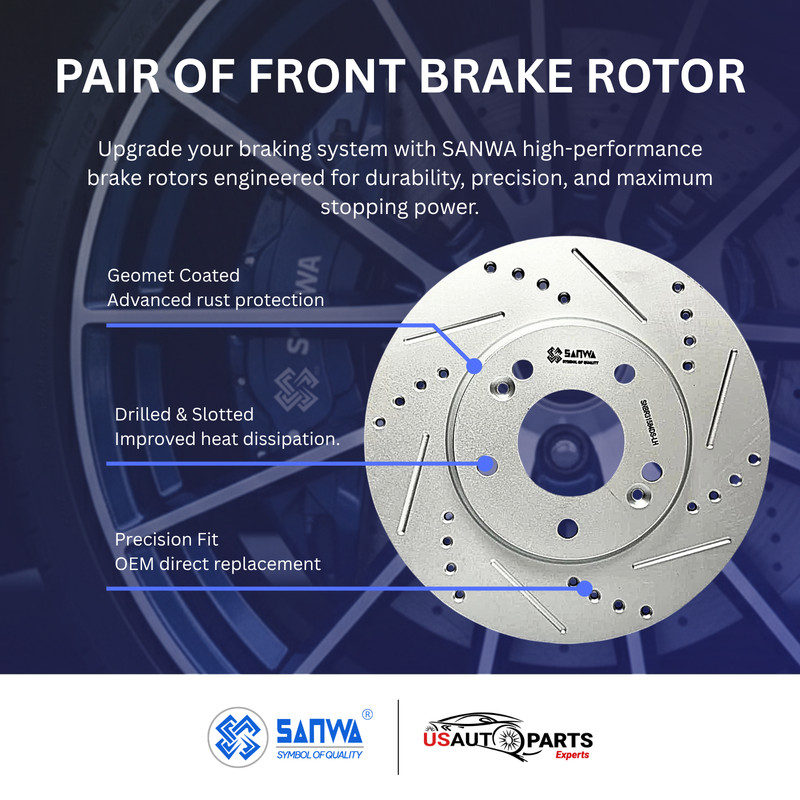 PAIR OF FRONT BRAKE ROTOR VENTED & GEOMET COATED D&S 280mm FOR KIA ELANTRA 11-23 gallery
