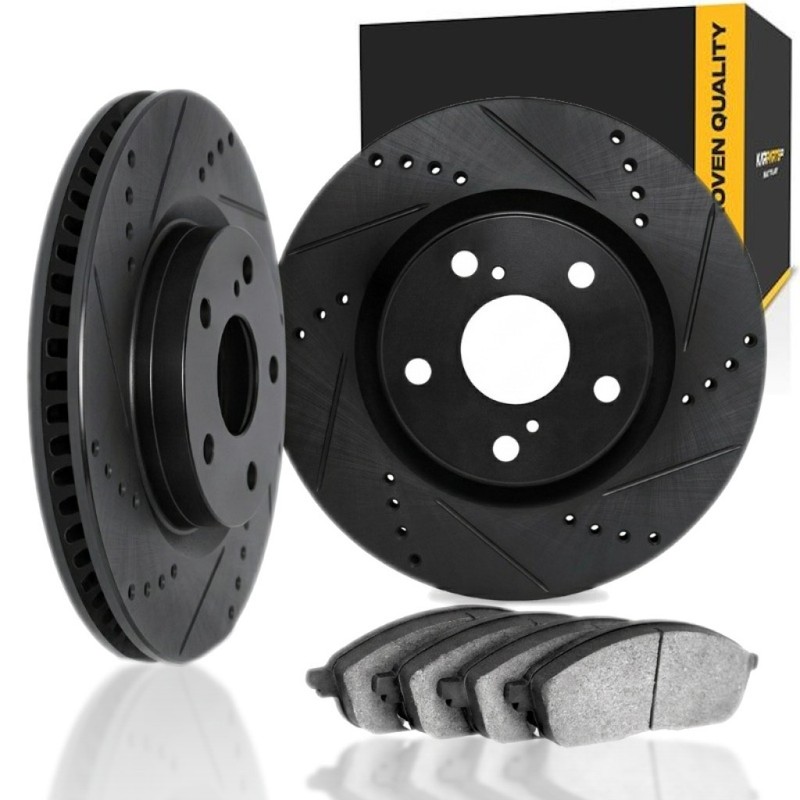 For BMW 328d/328d xDrive 2014-2018 Brake Rotor Set Front | Black | Vented Rotor