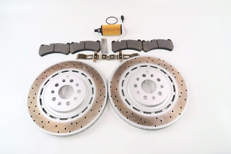 Maserati Ghibli Quattroporte front brake pads rotors + FREE oil filter #1320 gallery