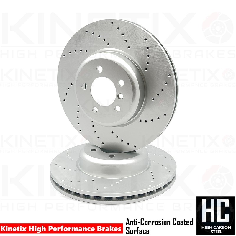 FOR BMW 430d 435d 435i 440i F32 F33 F36 CROSS DRILLED FRONT BRAKE DISCS 370mm gallery