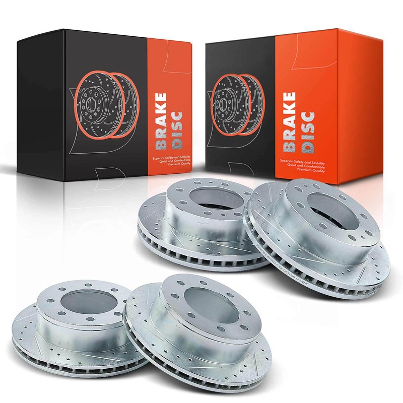 Drilled & Slotted Rotors for Chevy Express 2500 3500 GMC Sierra 3500 Front &Rear