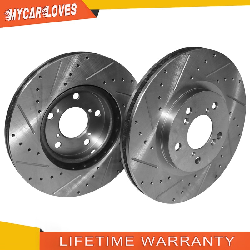 320mm Front Drilled & Slotted Disc Brake Rotors for 2006-2014 Honda Ridgeline