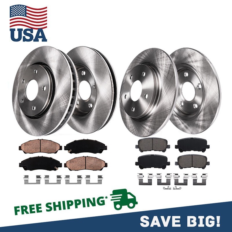 Front Rear Disc Rotors Brake Pads Kit for 2009-2013 Honda Pilot Acura MDX ZDX