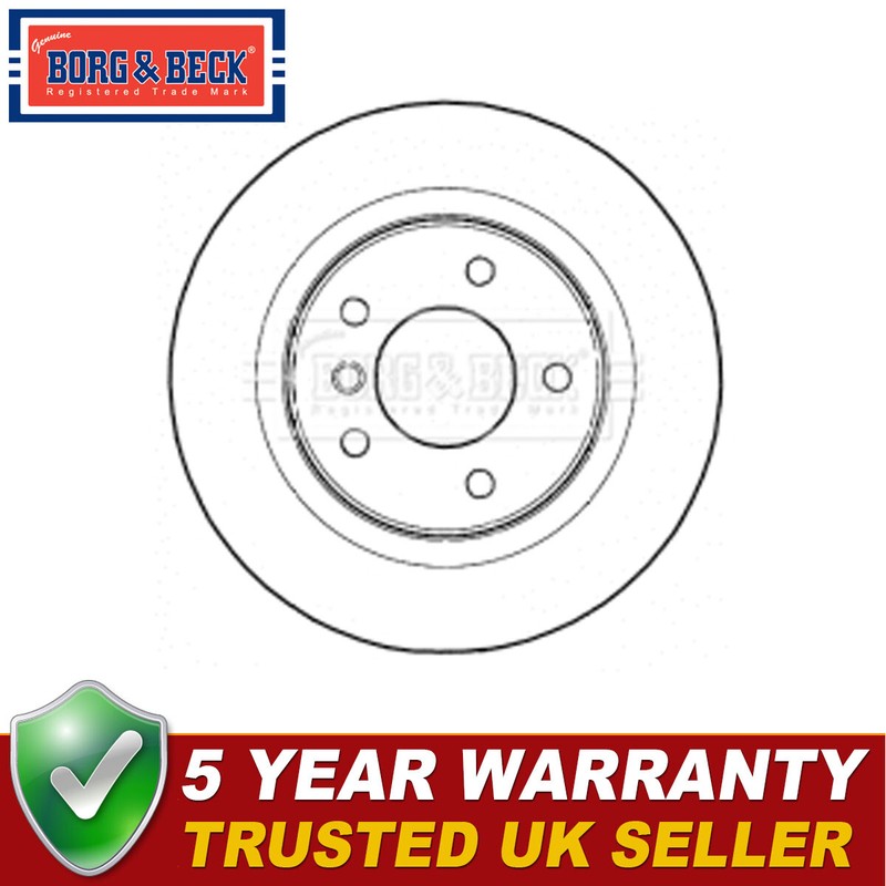 Borg & Beck Rear 1x Brake Disc Fits BMW 3 Series 1 1.6 1.8 2.0 D 34214031275