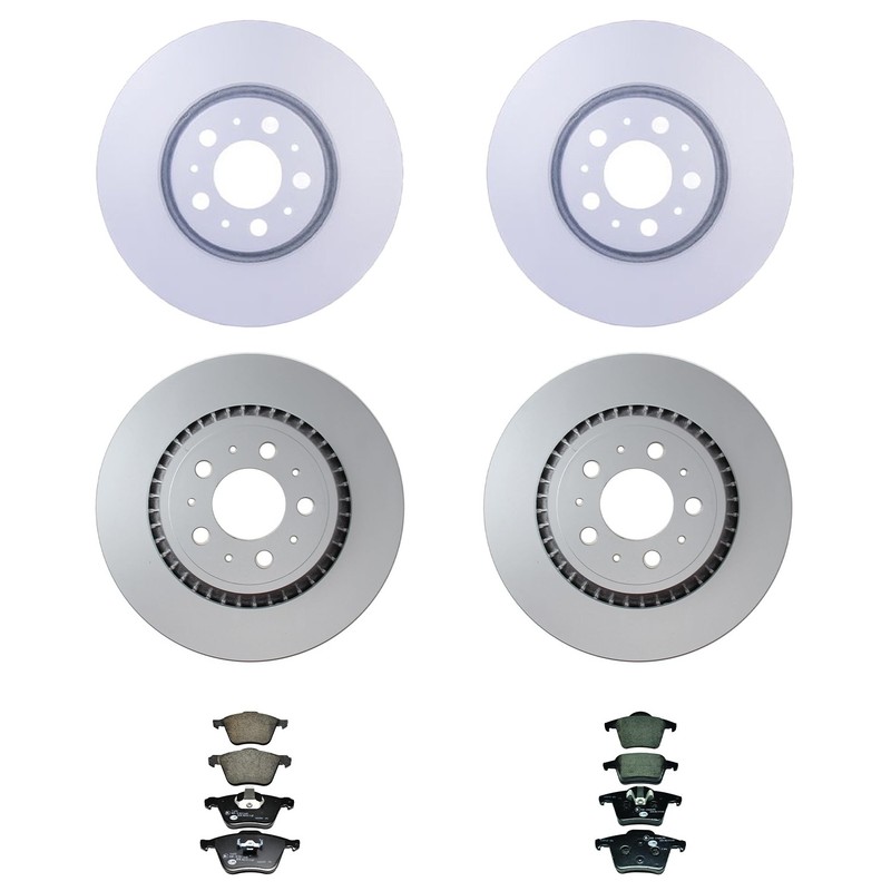 Hella Front And Rear Rotor Low-Met Disc Brake Pad Kit for Volvo SC90 2003-2013