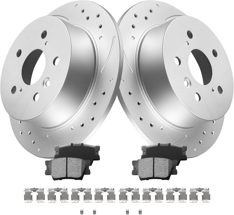 MOTOREVO Rear Brake Rotors Kit for Camry [2007-2011] 11.1in 281mm